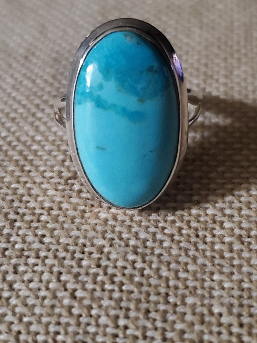 Kingsman Turquoise Ring 925 Sterling Silver Size 7 Split Shank Native Western
